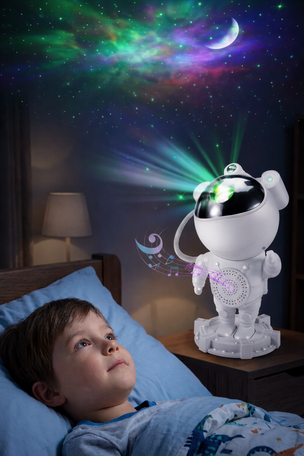 Proyector astronauta con altavoz bluetooth