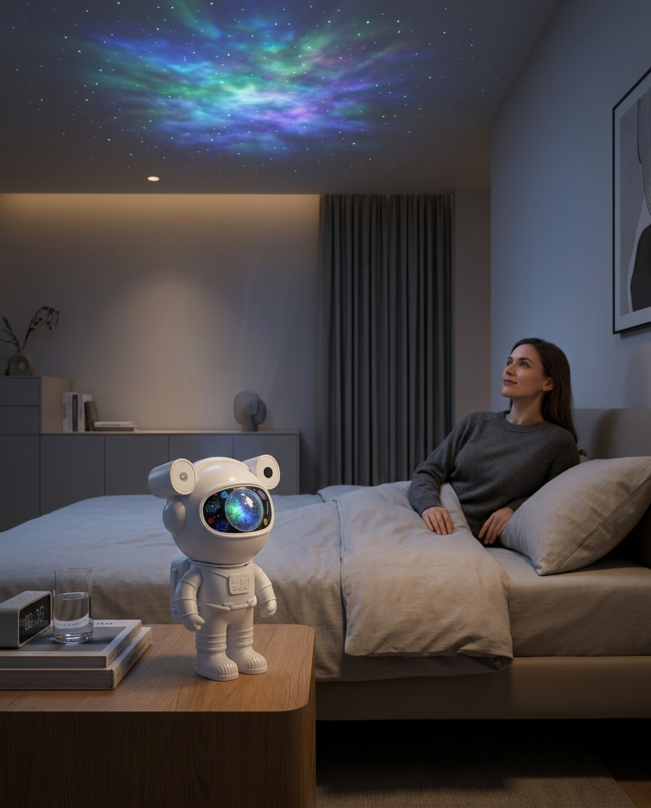 Proyector astronauta con altavoz bluetooth
